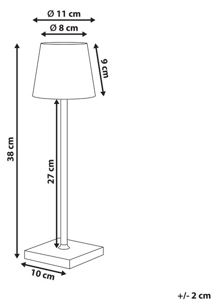 Stolná lampa hnedá hliníková s dotykovým vypínačom nabíjanie cez USB kábel bezdrôtová moderný štýl interiér exteriér