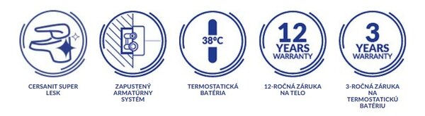 Cersanit Zen, podomietková vaňová-sprchová batéria 2-výstupová, chrómová, S951-564