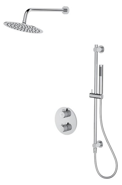 Cersanit Zen, podomietková sprchová súprava s dažďovou a ručnou sprchou, chrómová, S952-032