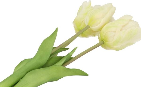 Kytice 3ks bílých realistických tulipánů Tulips - 45 cm - daan kromhout