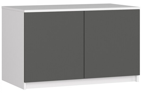 Ak furniture Nástavec na skriňu Star 90 cm biely/šedý grafit mat