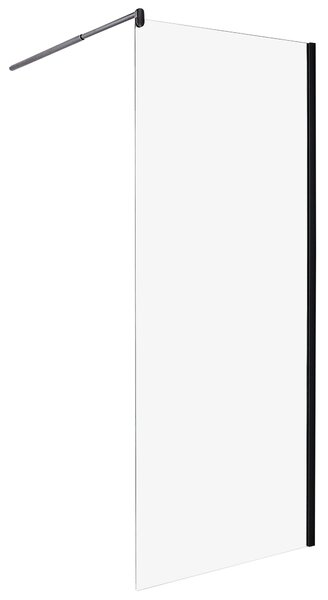 Sprchová zástena čierna z tvrdeného skla 80 x 190 cm sklenený panel na sprchovací kút bez dverí kúpeľňa