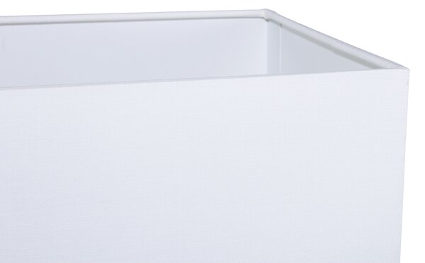 Stolná lampa strieborný kovový podstavec 62 cm biele látkové tienidlo obdĺžniková moderná obývacia izba