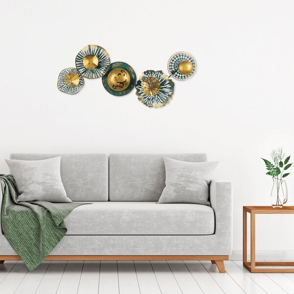 Hanah Home Nástenná kovová dekorácia Sýria 100x50 cm viacfarebná