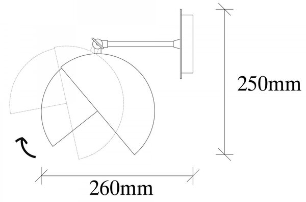 Opviq Nástenná lampa Berceste čierna/zlatá