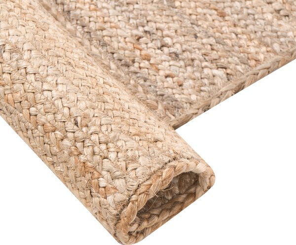 Koberec béžový juta 80 x 300 cm behúň asymetrický pletený rustikálny štýl obývacia izba spálňa