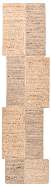 Koberec béžový juta 80 x 300 cm behúň asymetrický pletený rustikálny štýl obývacia izba spálňa