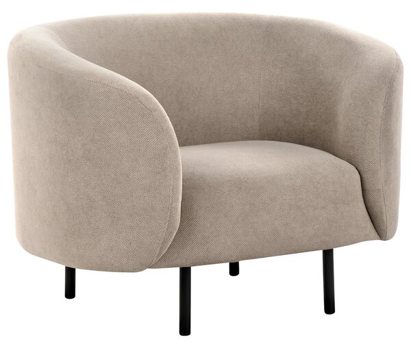 Sedacia súprava sivobéžová polyester látkové čalúnenie čierne kovové nohy zaoblený tvar 2 pohovky kreslo moderný art deco štýl obývačka