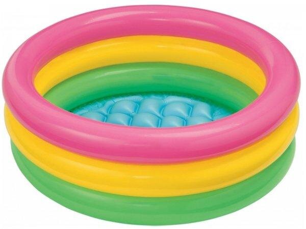 INTEX Bazén nafukovacie dno dúhový 86x25 cm 3 komory 00830211