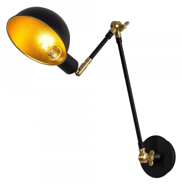 Opviq Nástenná lampa Sivani čierna/zlatá