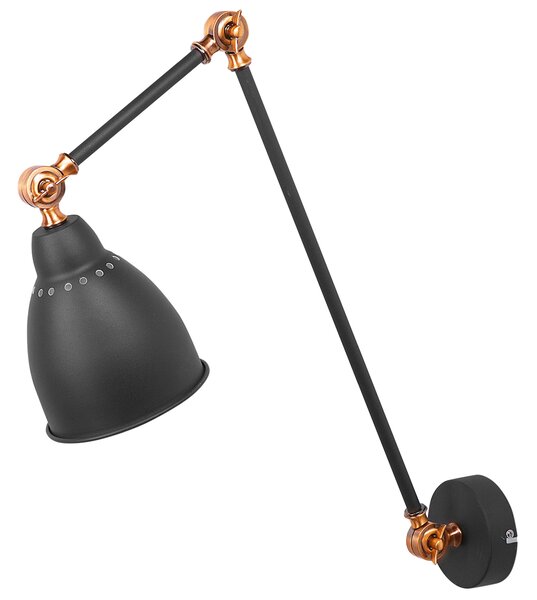 Nástenná lampa grafitová sivá a biela kovová dlhé nastaviteľné rameno svetlo na čítanie moderný štýl obývacia izba spálňa
