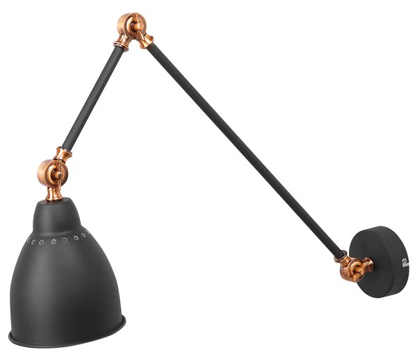 Nástenná lampa grafitová sivá a biela kovová dlhé nastaviteľné rameno svetlo na čítanie moderný štýl obývacia izba spálňa