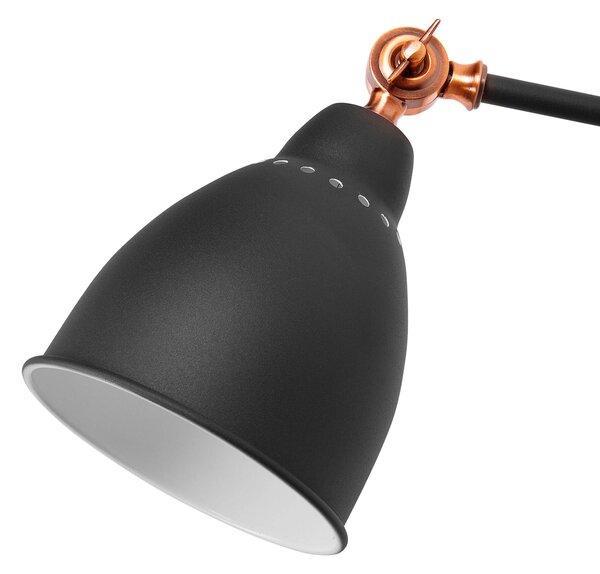 Nástenná lampa grafitová sivá a biela kovová dlhé nastaviteľné rameno svetlo na čítanie moderný štýl obývacia izba spálňa