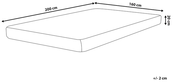 Penový matrac biely polyester 160 x 200 cm snímateľný poťah stredne tvrdý spálňa