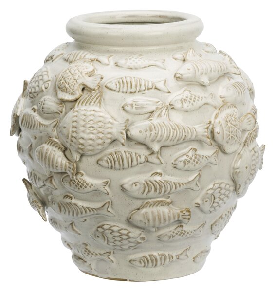 Kameninová váza Fishes Off White 27 cm