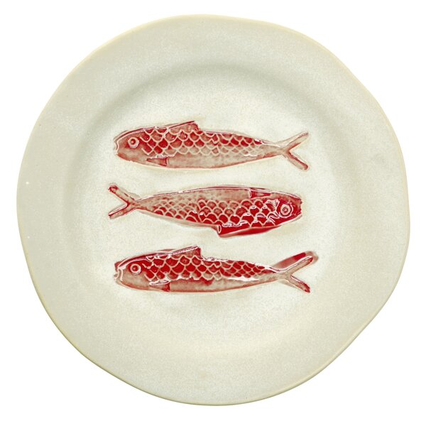 Kameninový tanier Red Fish Ø 21 cm