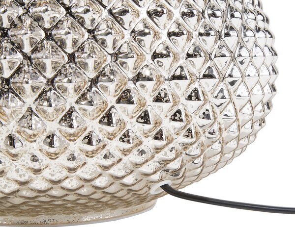 Stolná lampa zlatá sklenený podstavec 55 cm biele látkové tienidlo glamour štýl obývacia izba spálňa