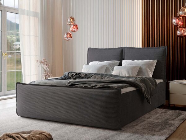 Manželská boxspring posteľ s úložným priestorom Monta 160x200 - sivá