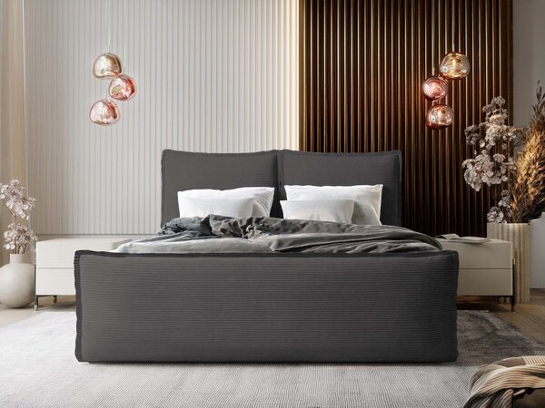 Manželská boxspring posteľ s úložným priestorom Monta 160x200 - sivá