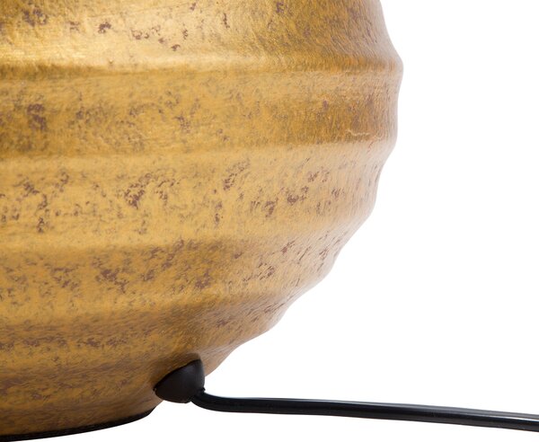 Stolná lampa zlatý keramický podstavec 42 cm látkové tienidlo moderný dizajn