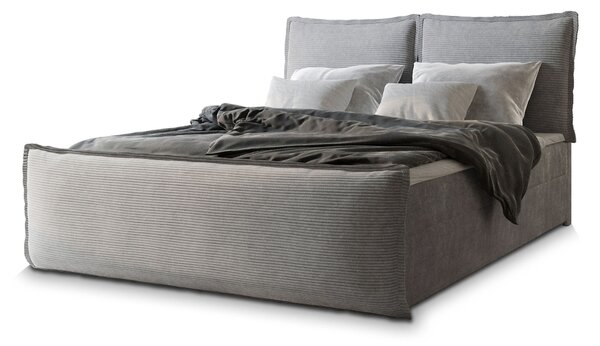 Manželská boxspring posteľ s úložným priestorom Monta 160x200 - svetlosivá
