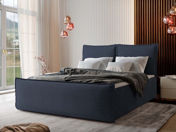 Manželská boxspring posteľ s úložným priestorom Monta 140x200 - kráľovská modrá
