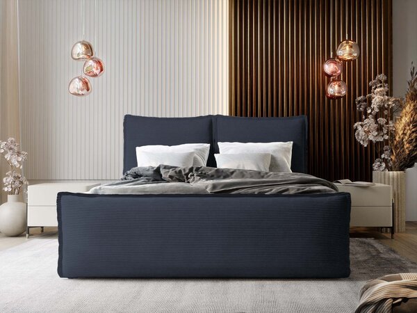 Manželská boxspring posteľ s úložným priestorom Monta 140x200 - kráľovská modrá