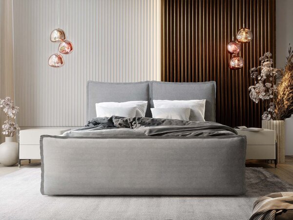 Manželská boxspring posteľ s úložným priestorom Monta 160x200 - svetlosivá