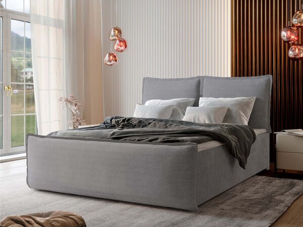 Manželská boxspring posteľ s úložným priestorom Monta 160x200 - svetlosivá