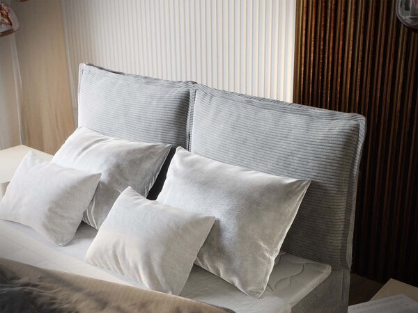 Manželská boxspring posteľ s úložným priestorom Monta 160x200 - svetlosivá