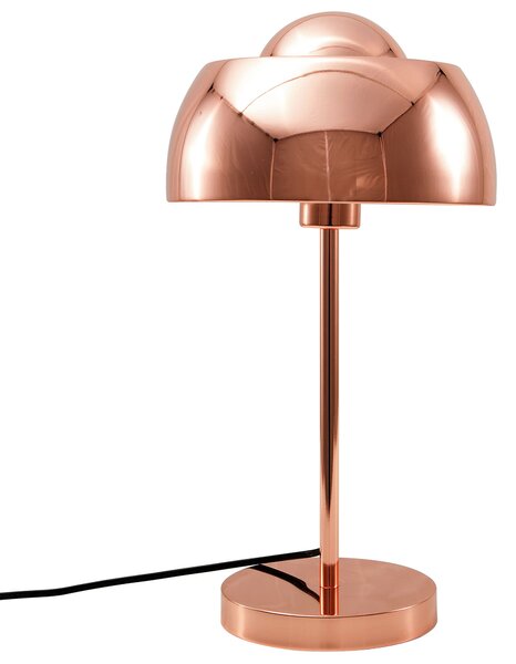 Stolná lampa medená kov lesklá povrchová úprava 44 cm okrúhle kupolovité tienidlo nočný stolík osvetlenie moderný štýl obývačka spálňa