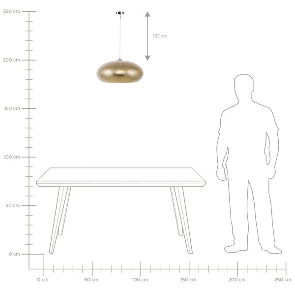 Závesná lampa zlatá kov PVC 160 cm tienidlo s popraskaným efektom moderný glamour štýl osvetlenie obývačka jedáleň