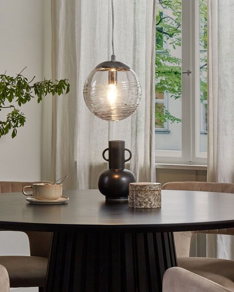 Závesná lampa priehľadná sklo guľové tienidlo na strop moderný štýl obývacia izba jedáleň