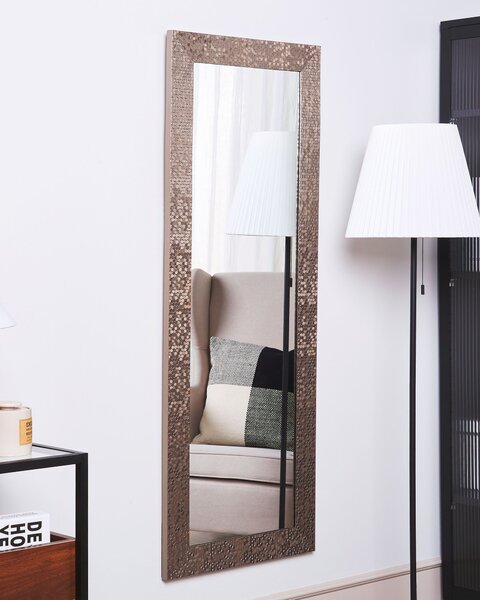 Nástenné zrkadlo hnedá 50 x 130 cm obdĺžnikové moderný štýl obývacia izba spálňa