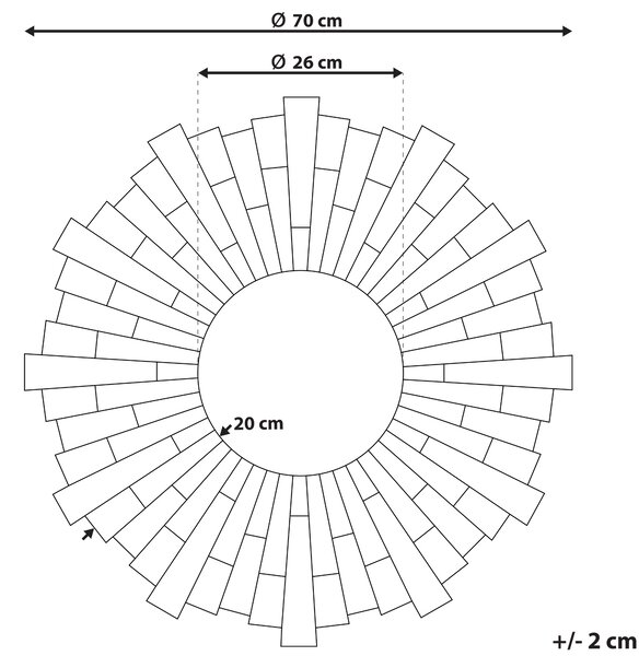 Nástenné zrkadlo strieborné MDF sklo ø 70 cm okrúhly tvar geometrický vzor moderný glamour štýl doplnky dekorácie
