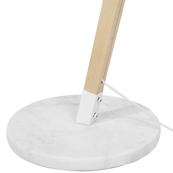 Stojacia lampa biela farba kovová 175 cm nastaviteľné rameno industriálny dizajn
