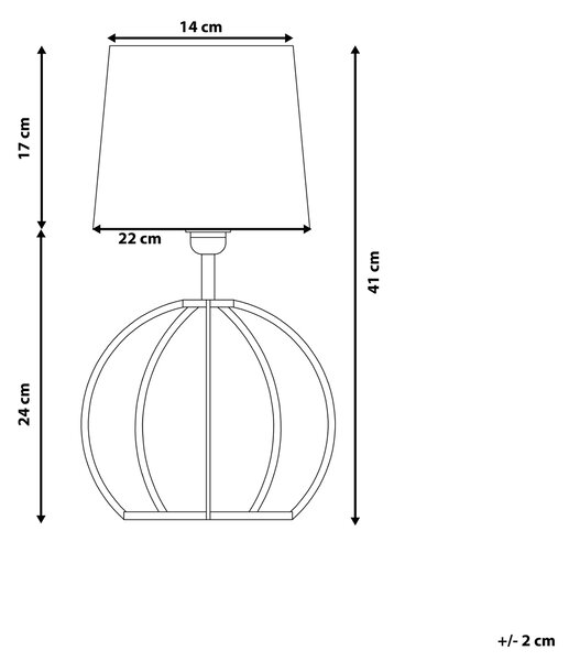 Stolná lampa svetlé drevo drevený podstavec biele látkové tienidlo okrúhly tvar moderný štýl obývačka spálňa