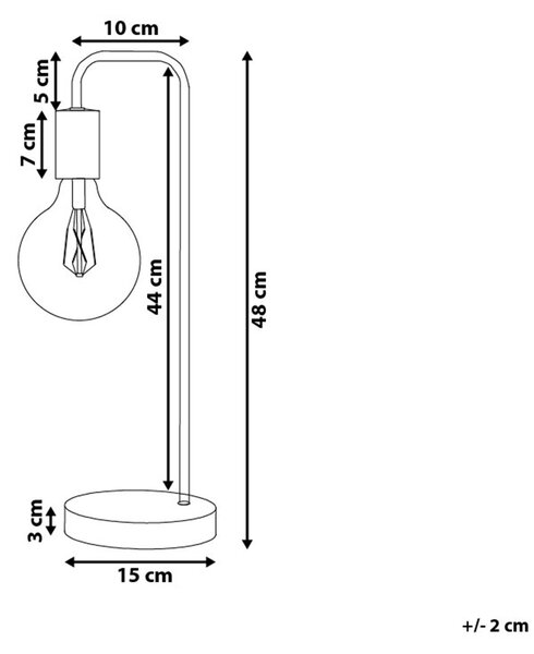 Stolná lampa zlatá kov 48 cm bez tienidla lesklá povrchová úprava moderný industriálny štýl obývačka spálňa kancelária