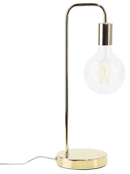 Stolná lampa zlatá kov 48 cm bez tienidla lesklá povrchová úprava moderný industriálny štýl obývačka spálňa kancelária