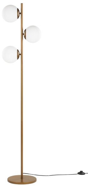 Stojaca lampa zlatá oceľ sklo práškové lakovanie 153 cm 3 svetlá sklenené tienidlá moderný retro štýl obývačka