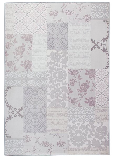 Koberec sivá ružová polyester 160 x 230 cm obdĺžnikový tvar orientálny patchworkový vzor moderný vintage štýl obývačka spálňa