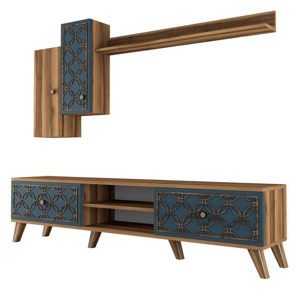 Hanah Home Obývacia stena Trieda S 180 cm hnedá/modrá