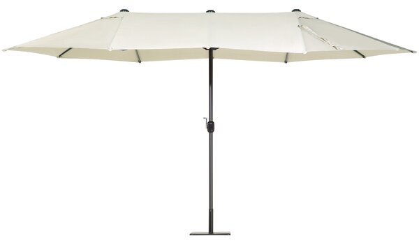 Záhradný slnečník svetlobéžový látkový polyester hliník 247 cm odolný voči poveternostným vplyvom moderný štýl záhrada exteriér
