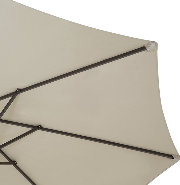 Záhradný slnečník svetlobéžový látkový polyester hliník 247 cm odolný voči poveternostným vplyvom moderný štýl záhrada exteriér