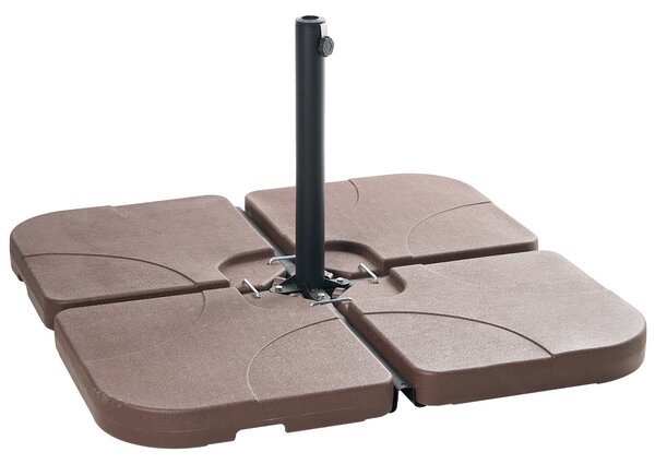 Stojan na slnečník hnedý syntetický materiál 104 x 104 cm štvorcový záťažový podstavec