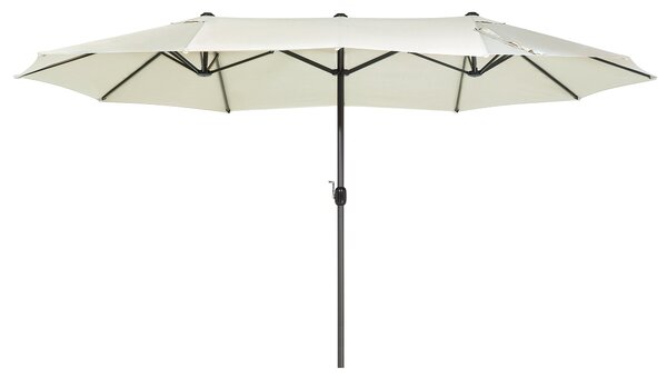Záhradný slnečník svetlobéžový látkový polyester hliník 247 cm odolný voči poveternostným vplyvom moderný štýl záhrada exteriér