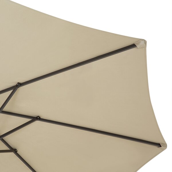 Záhradný slnečník sivobéžový látkový polyester hliník 247 cm odolný voči poveternostným vplyvom moderný štýl záhrada exteriér