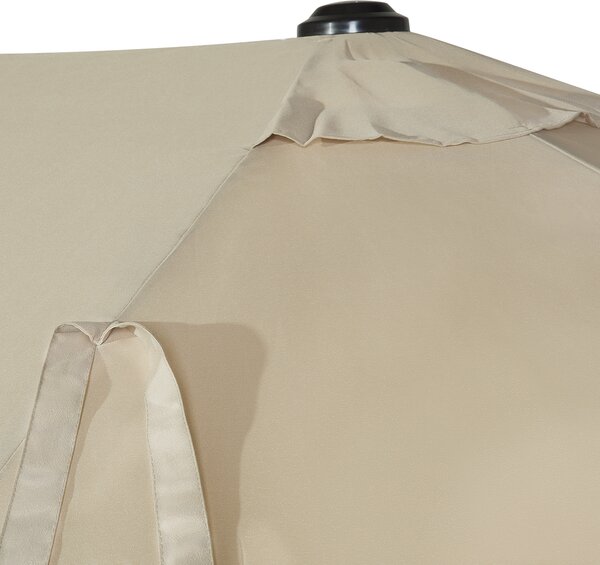 Záhradný slnečník sivobéžový látkový polyester hliník 247 cm odolný voči poveternostným vplyvom moderný štýl záhrada exteriér