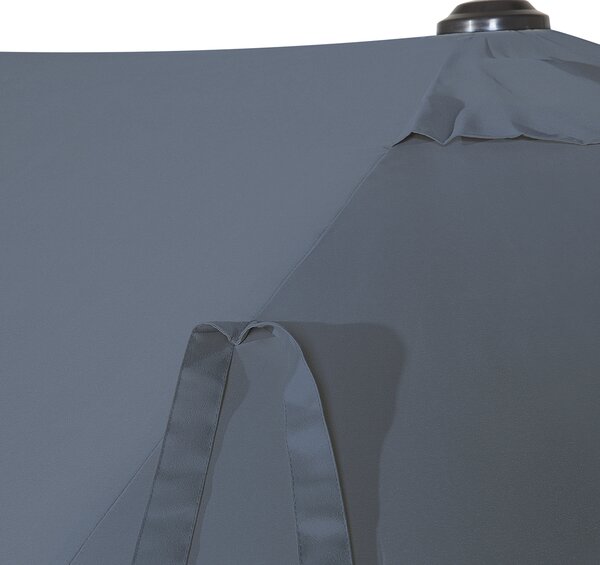 Záhradný slnečník tmavosivý látkový polyester hliník 247 cm odolný voči poveternostným vplyvom moderný štýl záhrada exteriér