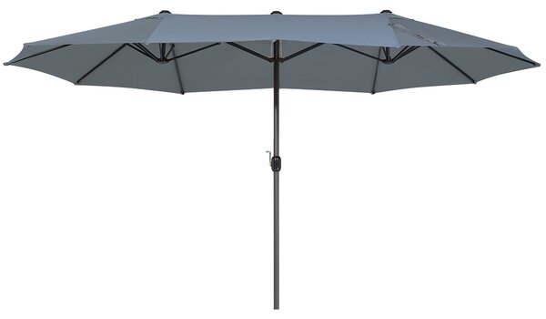 Záhradný slnečník tmavosivý látkový polyester hliník 247 cm odolný voči poveternostným vplyvom moderný štýl záhrada exteriér